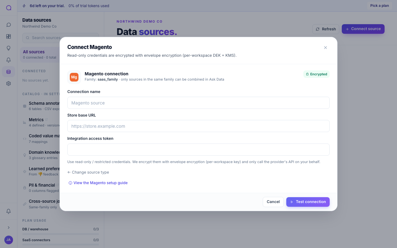 Connect Magento form in Queringo
